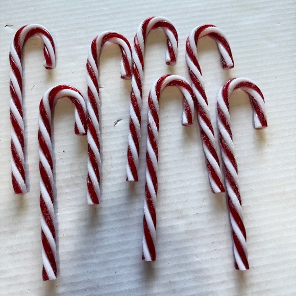 Candy Cane Frosted Christmas Ornament 24-ct Red / White Striped Hook Hangers 6" - Picture 2 of 6